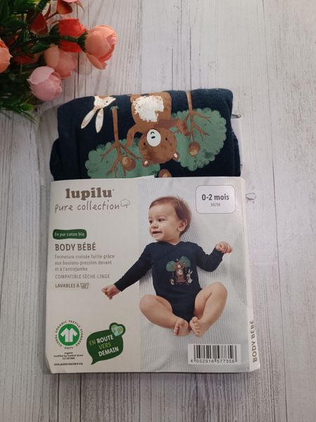 Боді для хлопчика Lupilu бавовна з довгим рукавом 1595 фото